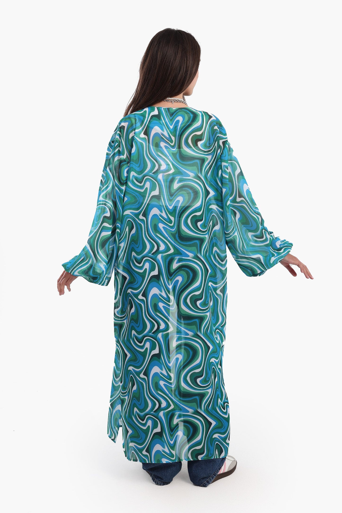 Colored Midi Length Kimono