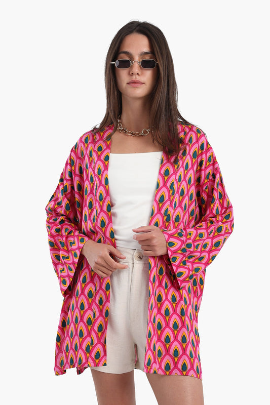 كيمونو بنقشة الطاووس