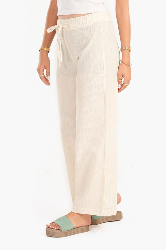 بنطلون كتان بنقش ذاتي