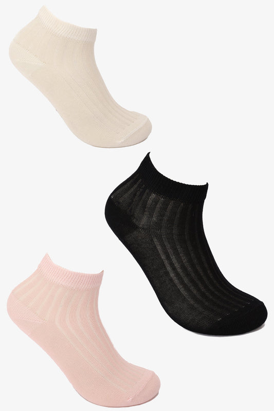 3 Pairs of Ribbed Socks for Girls