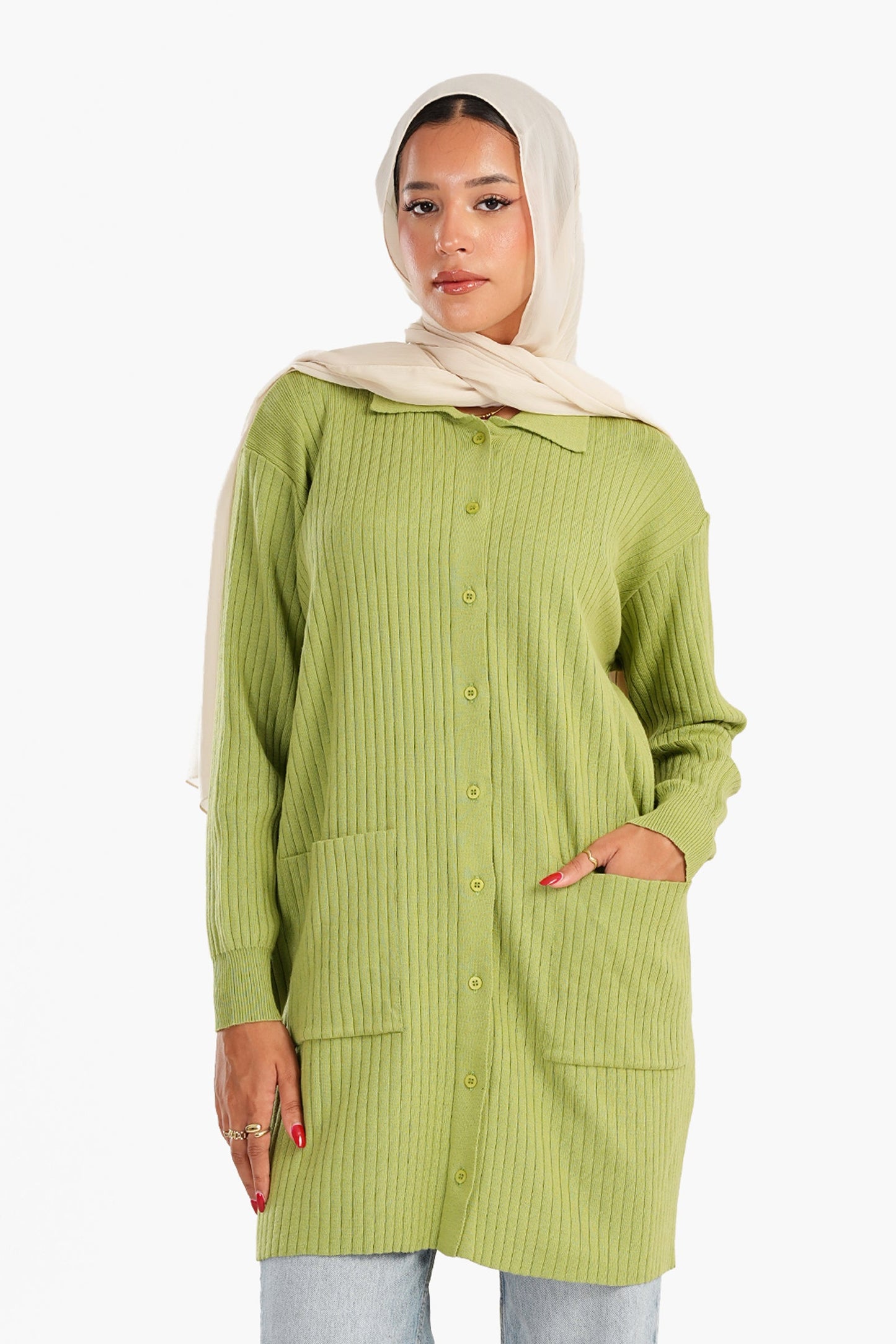 كارديجان محبوك بأزرار أمامية