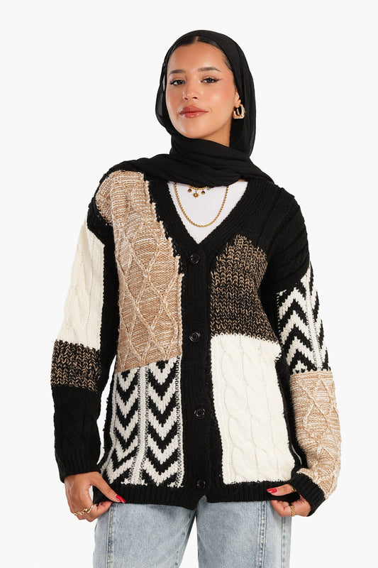 كارديجان محبوك مزخرف