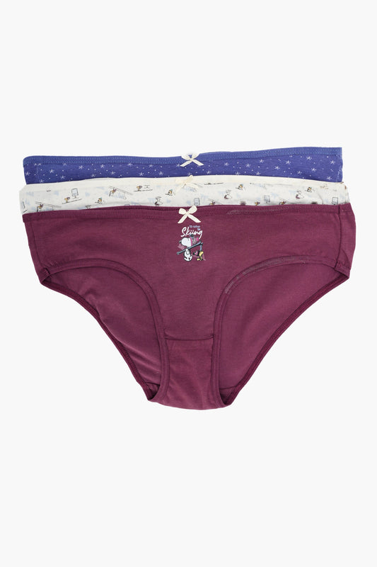 مجموعة من 3 سراويل بيكيني ملونة