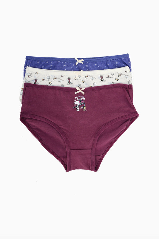 مجموعة من 3 سراويل داخلية قصيرة للفتيات المراهقات
