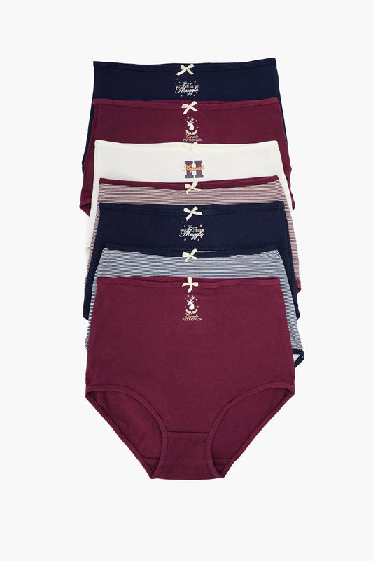 مجموعة من 7 سراويل داخلية كاملة ملونة