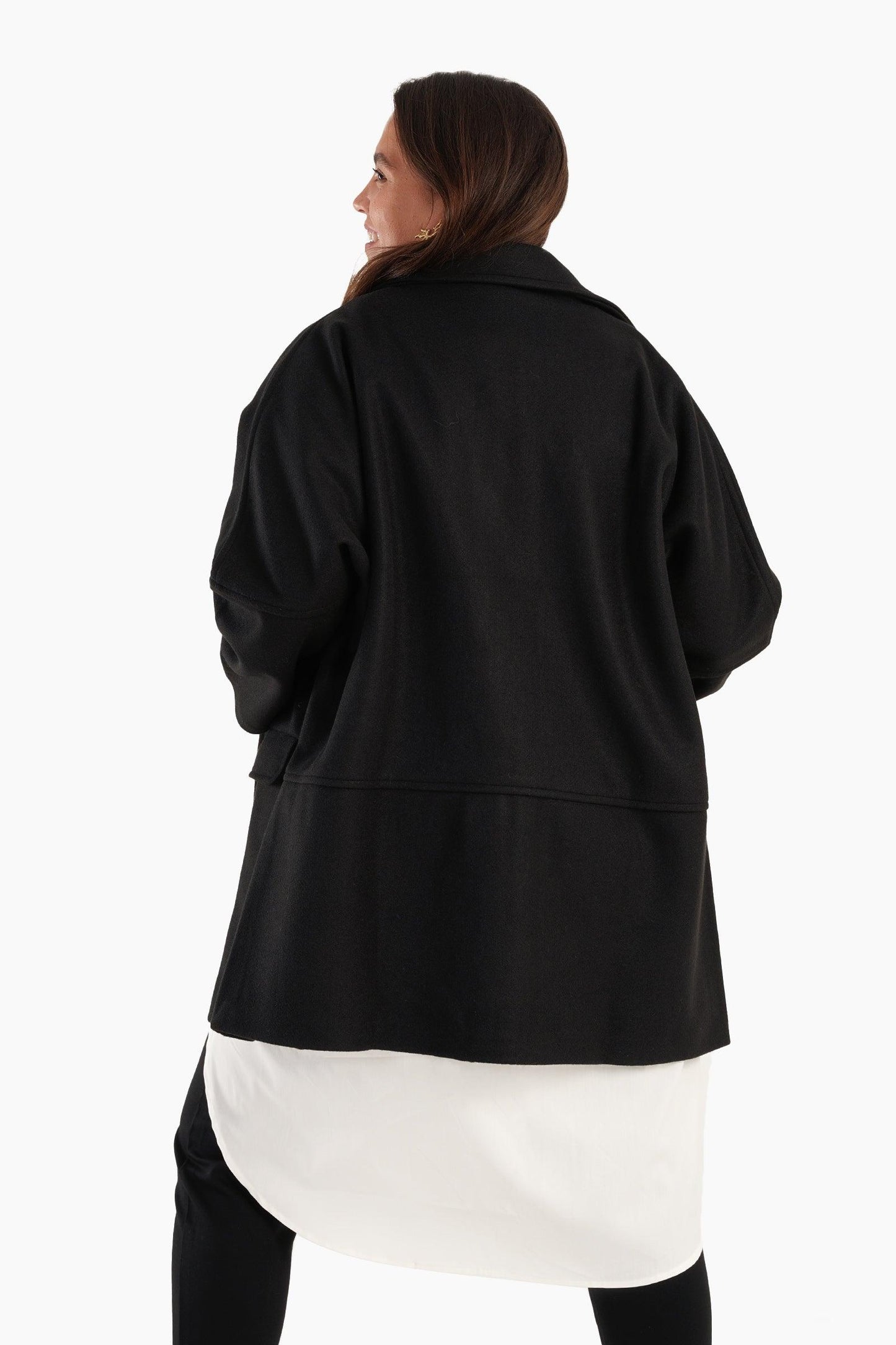 Wool Blend Collared Coat