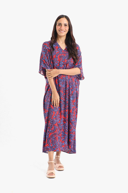 Colored V-Neck Dress - Carina - ??’????????ñ??�ÿ??ƒ?ÿ????