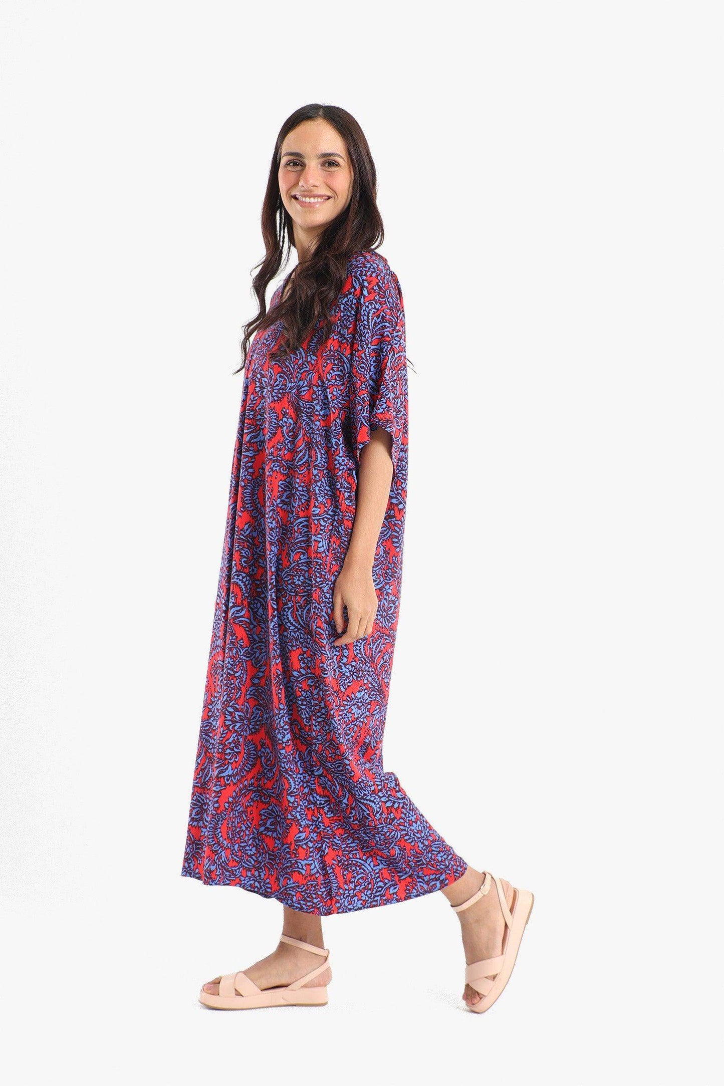 Colored V-Neck Dress - Carina - ??’????????ñ??�ÿ??ƒ?ÿ????