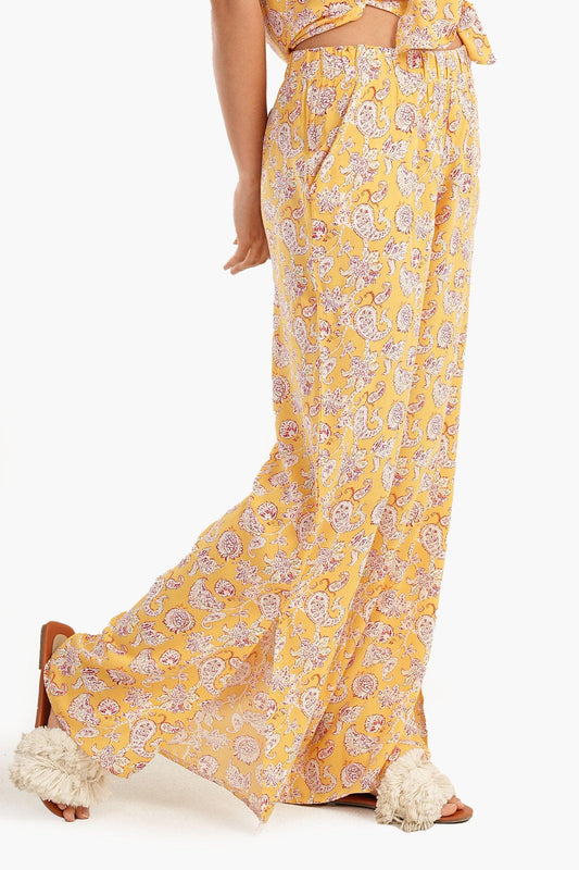 بنطلون بيجاما ملون واسع الساق