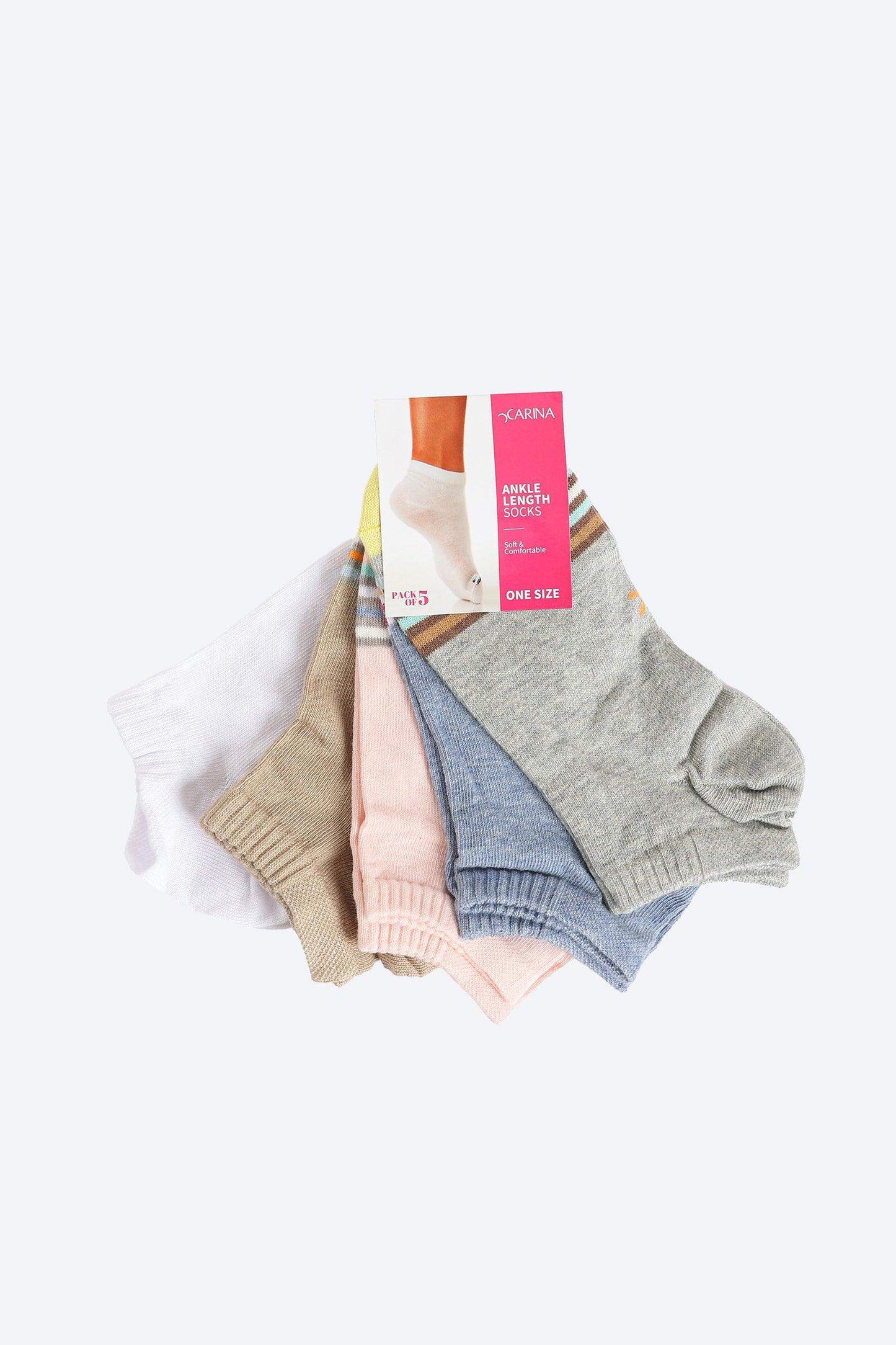 5 Pairs of Cotton Ankle Socks