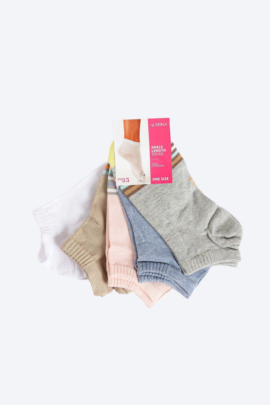 5 Pairs of Cotton Ankle Socks