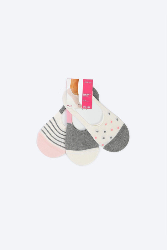 Cotton Invisible Socks - 3 Pairs - Carina - ??’????????ñ??�ÿ??ƒ?ÿ????