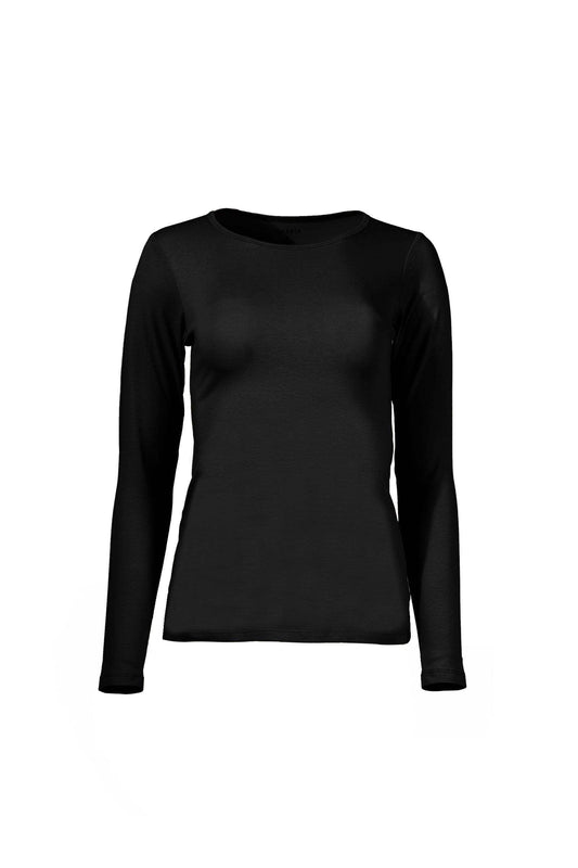 بلوزة قطنية برقبة دائرية