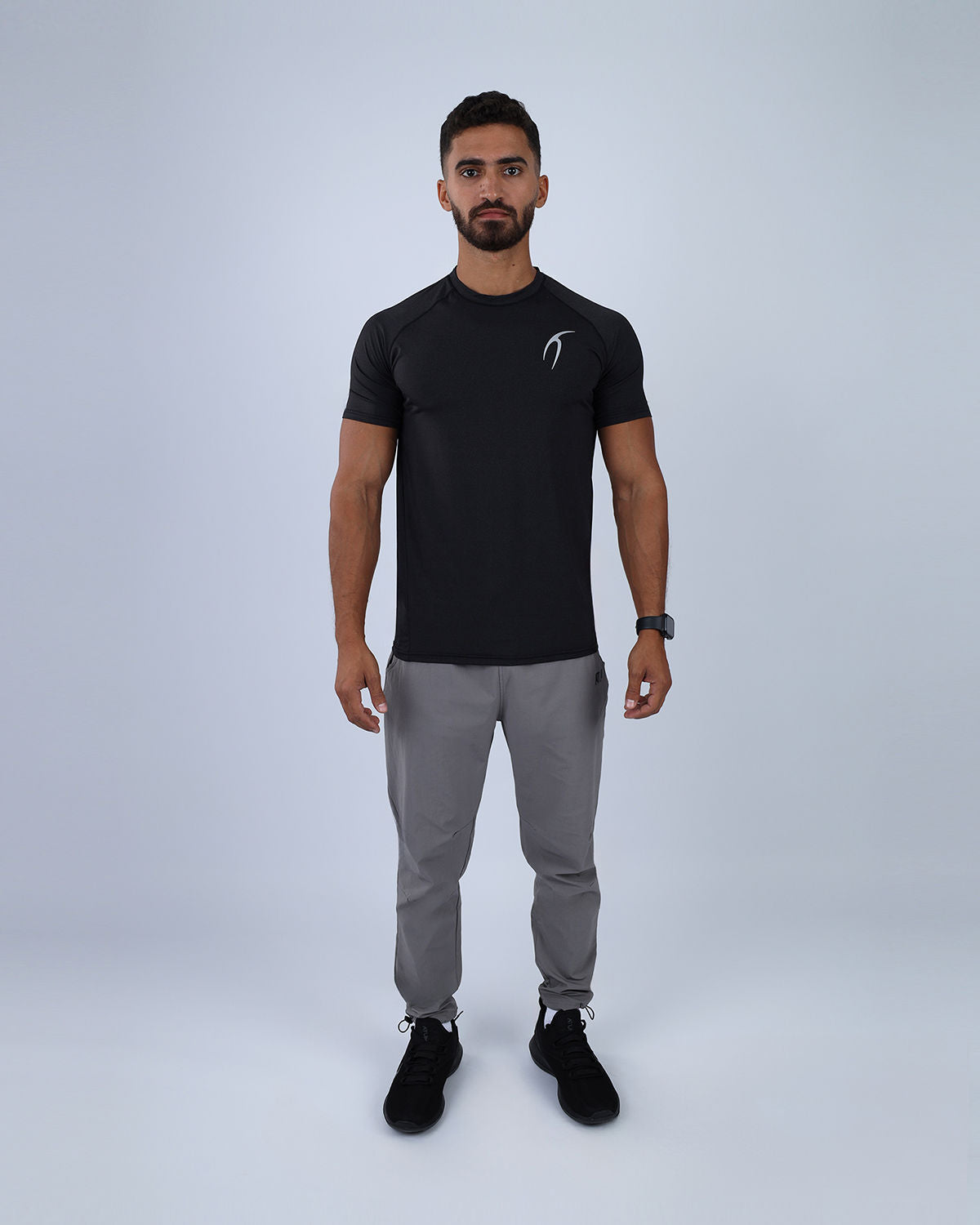 Black Dri-Fit Short-Sleeve Fitness Top