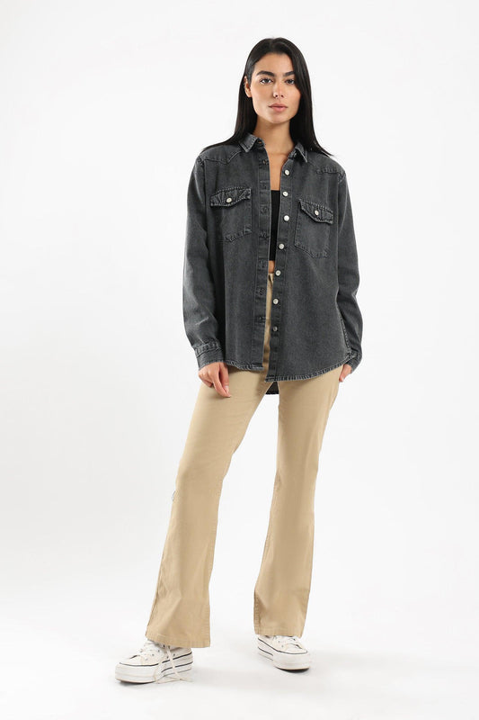 Denim Shirt with Long Sleeves