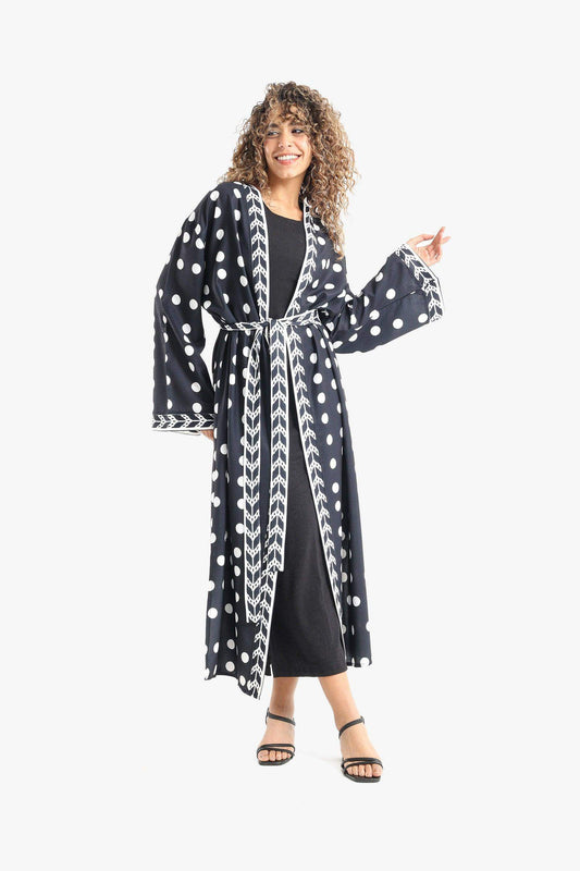 Dotted Print Midi Kimono - Carina - ??’????????ñ??�ÿ??ƒ?ÿ????