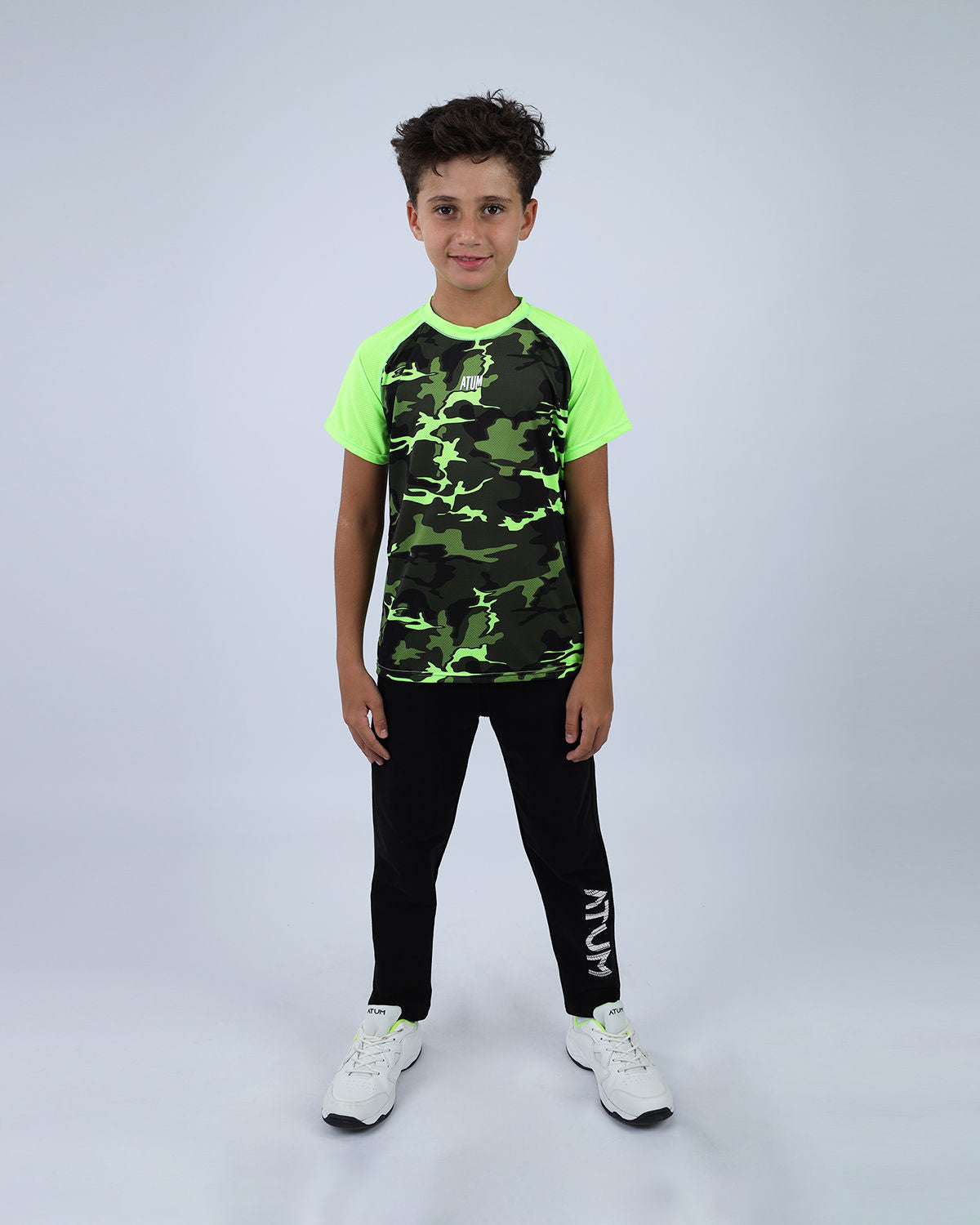Neon Green Army Training Sports T-Shirt for Boys