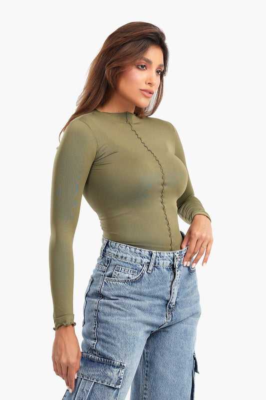 Frilled Hem Slim Top - Carina - ??’????????ñ??�ÿ??ƒ?ÿ????