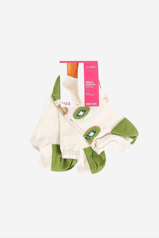 Fruits Ankle Socks - 3 Pairs - Carina - ??’????????ñ??�ÿ??ƒ?ÿ????