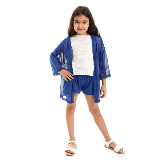 Girls 3/4 Sleeves Cardigan & Short Set