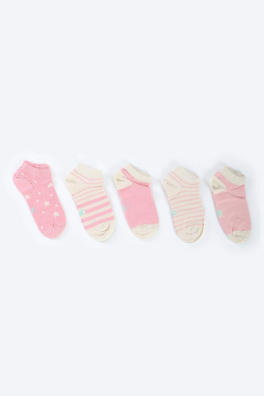 Girly Cotton Ankle Socks - 5 Pairs - Carina - ??’????????ñ??�ÿ??ƒ?ÿ????