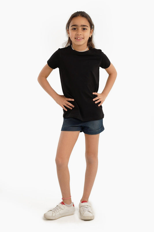 بلوزة بناتية بأكمام قصيرة