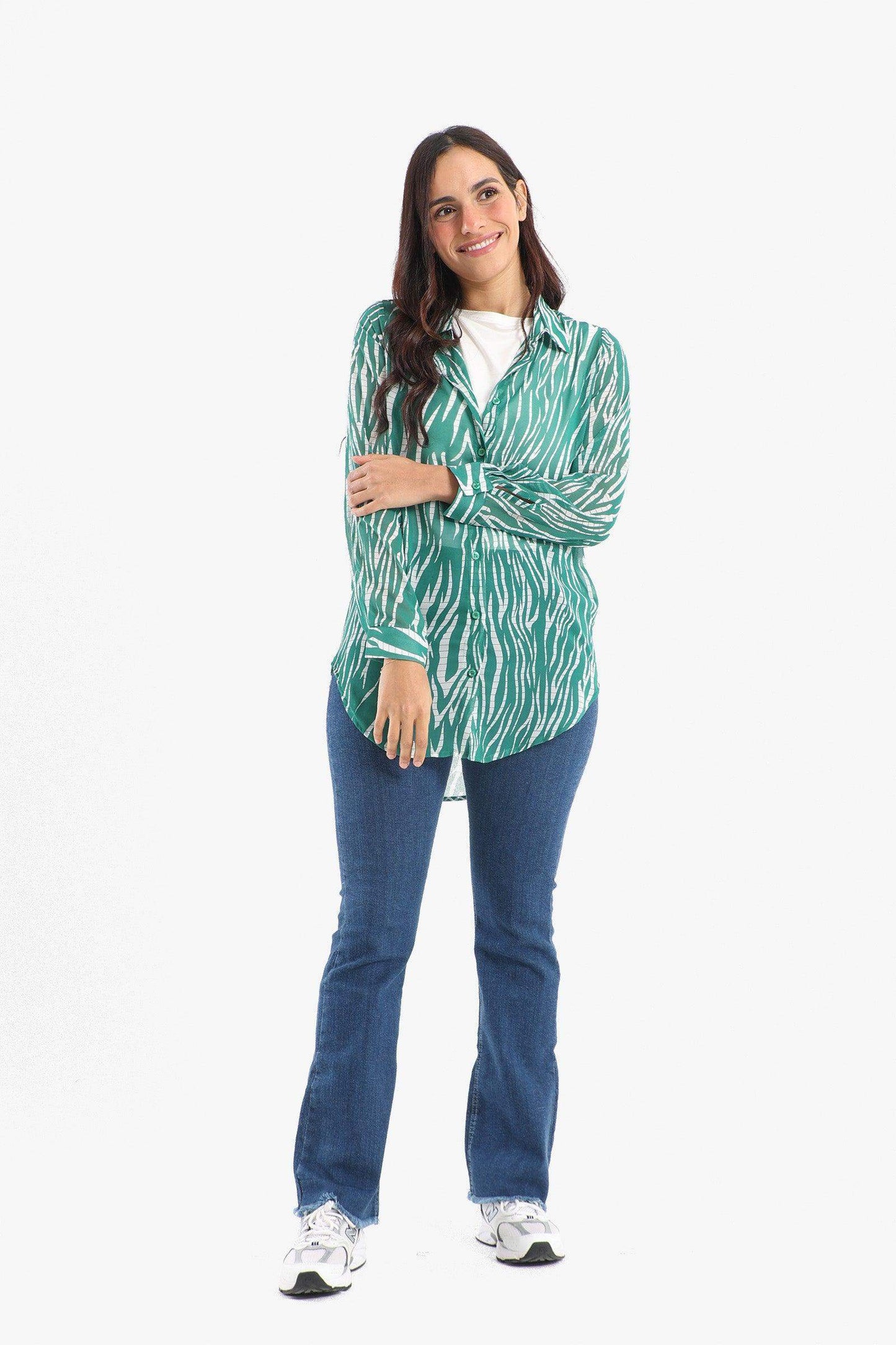 Green Zebra Print Shirt - Carina - ??’????????ñ??�ÿ??ƒ?ÿ????