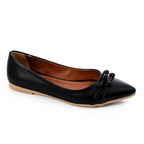 Black Pointed Toe Cap Ballerina