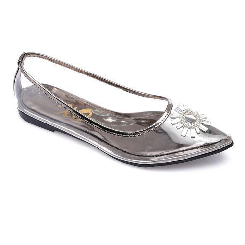 Smoky Strass Transparent Flat Shoes
