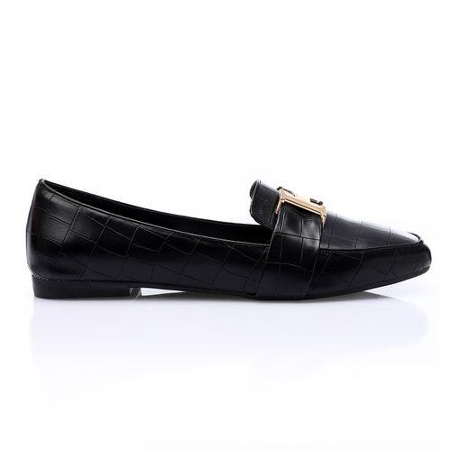 Black Upper Detailing Flat Shoes