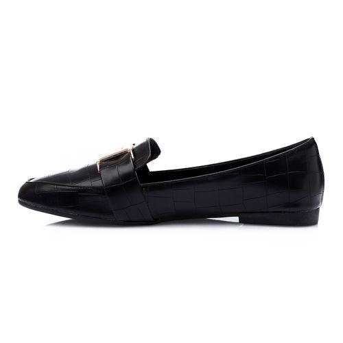 Black Upper Detailing Flat Shoes