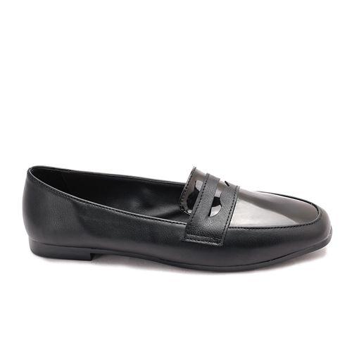 Black Leather Moccasin Shoes