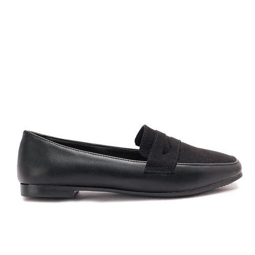 Black Suede Upper Leather Moccasin Shoes