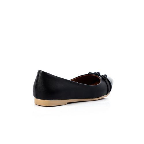 Black Pointed Toe Cap Ballerina