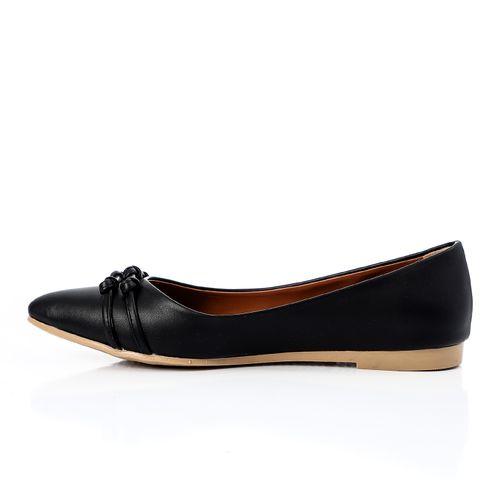 Black Pointed Toe Cap Ballerina