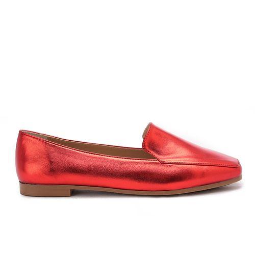 Square Toe Cap Shiny Leather Moccasin