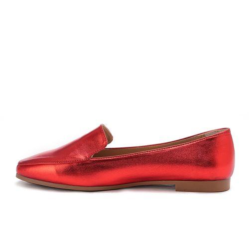 Square Toe Cap Shiny Leather Moccasin