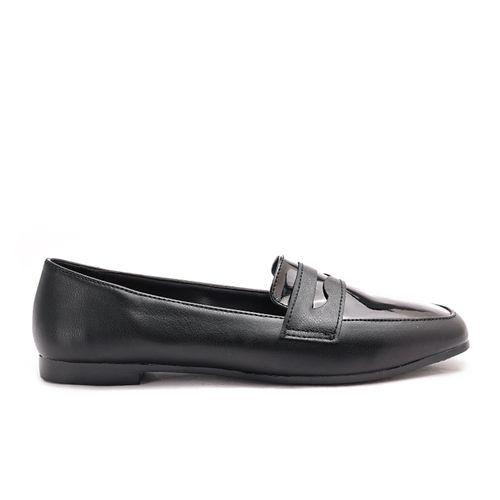 Black Leather Moccasin Shoes