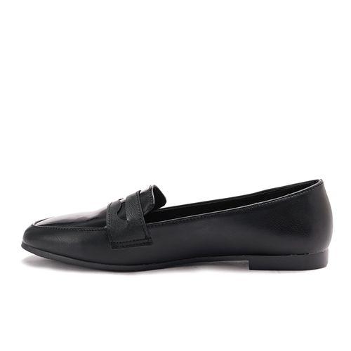 Black Leather Moccasin Shoes
