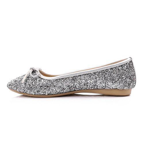 Silver Comfortable Glittery Ballerina