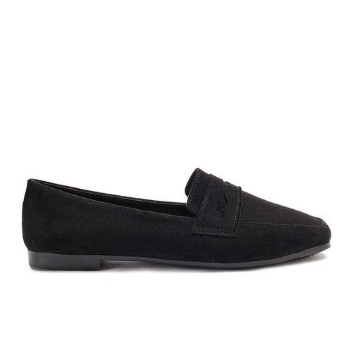 Black Suede Leather Moccasin Shoes