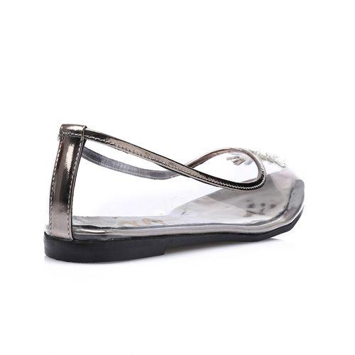 Smoky Strass Transparent Flat Shoes
