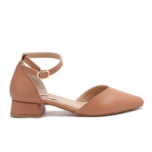 Camel Pointed Toecap Low Heel Shoes