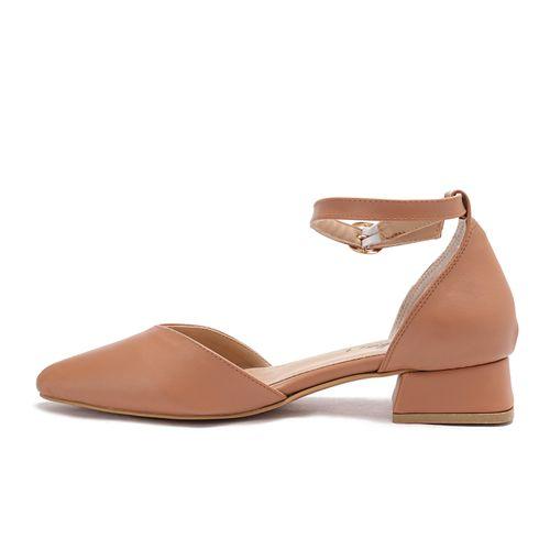 Camel Pointed Toecap Low Heel Shoes