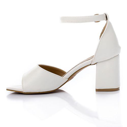 صندل سادة أنيق بكعب عالي، أبيض