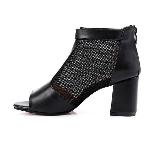 Black Side Mesh Sandal