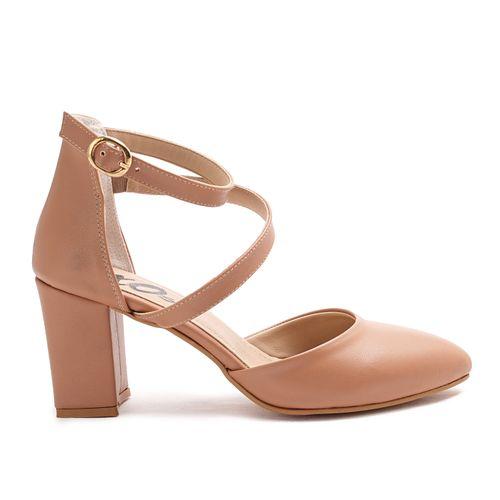 Cafe Rounded Strap High Heels Shoes