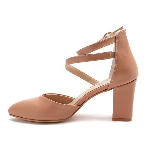 Cafe Rounded Strap High Heels Shoes