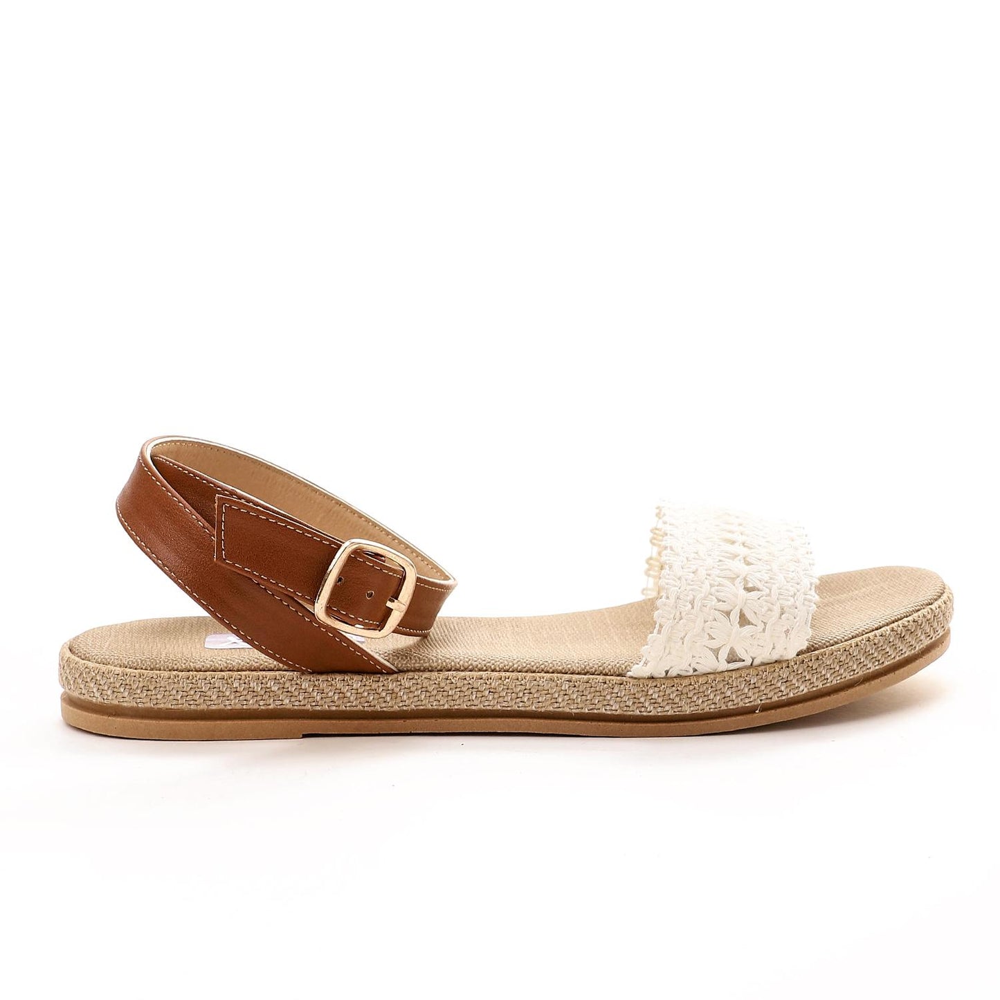White Simple Flat Sandal