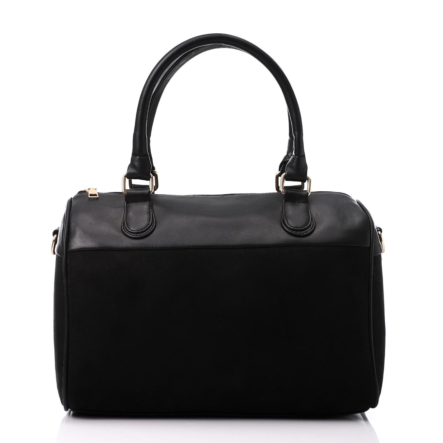 Black Suede & Leather Handbag
